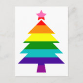LGBTQ Pride Rainbow Flag Weihnachtsbaum Feiertagspostkarte (Vorderseite)