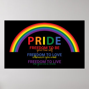LGBTQ Pride Rainbow: Freedom Gay Rights Poster