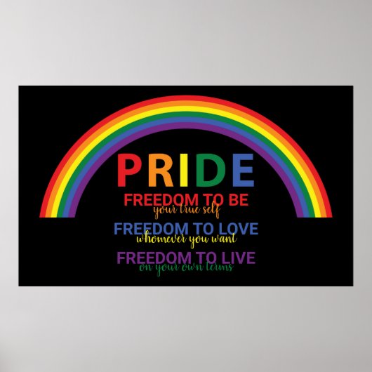 LGBTQ Pride Rainbow: Freedom Gay Rights Poster (Vorne)