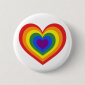 LGBTQ Pride Rainbow Heart Button (Vorderseite)
