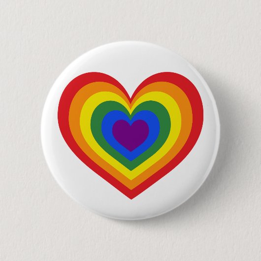 LGBTQ Pride Rainbow Heart Button (Vorderseite)