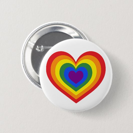 LGBTQ Pride Rainbow Heart Button (Vorne & Hinten)