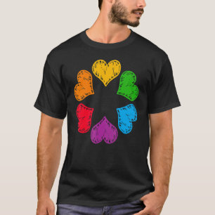 Lgbtq Pride Rainbow Hearts Graphic Parade März Cu T-Shirt