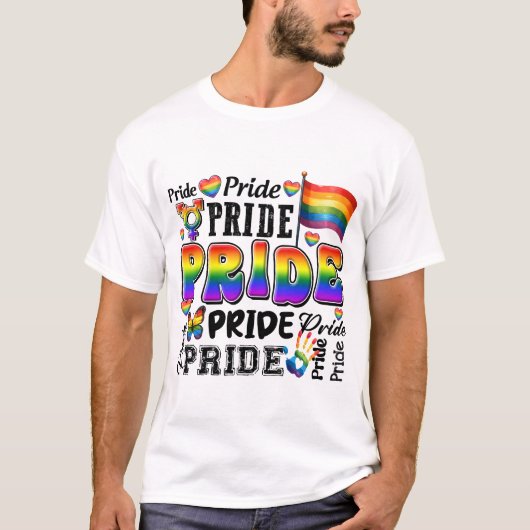 LGBTQ PRIDE RAINBOW LIEBE UND UNTERSTÜTZUNG T-Shirt (Vorderseite)