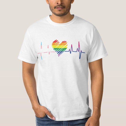 LGBTQ PRIDE RAINBOW LIEBE UND UNTERSTÜTZUNG T-Shirt (Vorderseite)