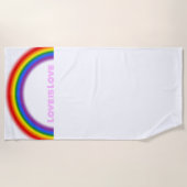 LGBTQ Pride Rainbow mit benutzerdefinierter Text-L Strandtuch (Vorderseite)