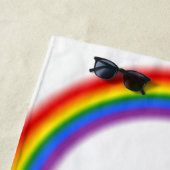 LGBTQ Pride Rainbow mit benutzerdefinierter Text-L Strandtuch (Beispiel)