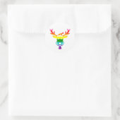 LGBTQ Pride Rainbow Niedlicher Weihnachtsbaum Runder Aufkleber (Tasche)