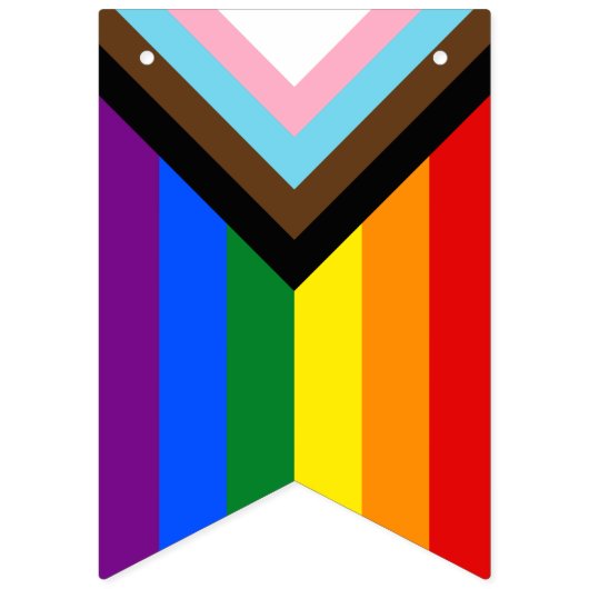 LGBTQ & Pride - Rainbow Progress Bunting Flags Wimpelkette (Erste Fahne)