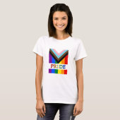 LGBTQ & Pride - Rainbow Progress Flag Lady fashion T-Shirt (Vorne ganz)