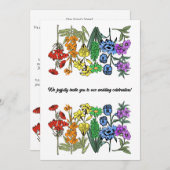 LGBTQ Pride Rainbow Vintage Blume Hochzeit Einladung (Vorne/Hinten)