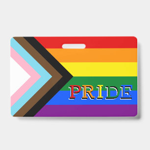 LGBTQ & Pride - Regenbogen-Fortschrittsflagge-Abze Ausweis