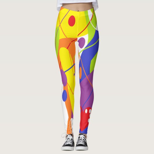 LGBTQ+ / PRIDE / Regenbogen-fröhliches abstraktes Leggings (Vorderseite)