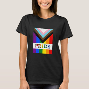 LGBTQ & Pride - Regenbogen-Progress-Flagge Damenmo T-Shirt