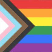 LGBTQ & Pride - Regenbogen-Progress-Flagge / Vinyl Aufkleber (Vorderseite)
