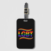 LGBTQ+ Pride Regenbogen-Typografie-Design Gepäckanhänger (Vorderseite Vertikal)
