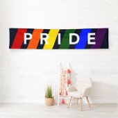 LGBTQ PRIDE Regenbogenstreifen auf Navy Blue Banner (Insitu)