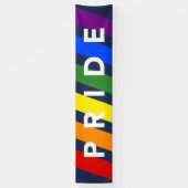 LGBTQ PRIDE Regenbogenstreifen auf Navy Blue Banner (Vertikal)