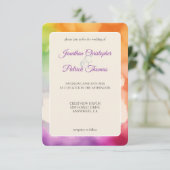 LGBTQ Pride Wedding Liebe ist Liebe Rainbow Einladung (Stehend Vorderseite)