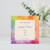 LGBTQ Pride Wedding Liebe ist Liebe Rainbow Save The Date (Stehend Vorderseite)