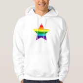 LGBTQ Prix Flag Rainbow Christmas Star Hoodie (Vorderseite)