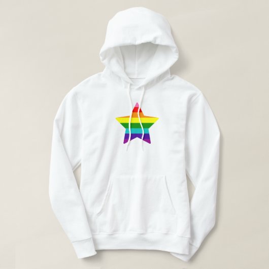 LGBTQ Prix Flag Rainbow Christmas Star Hoodie (Design vorne)