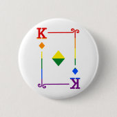 LGBTQ Prix Flag Spielkarten King Card Diamonds Button (Vorderseite)
