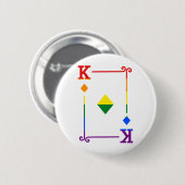 LGBTQ Prix Flag Spielkarten King Card Diamonds Button (Vorne & Hinten)