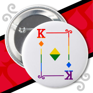 LGBTQ Prix Flag Spielkarten King Card Diamonds Button