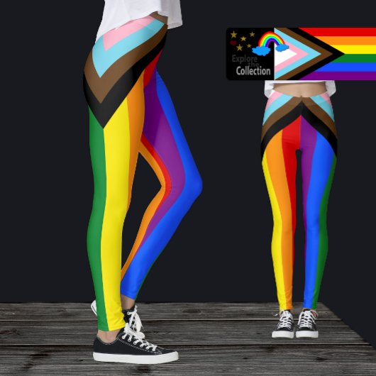 LGBTQ & Prix Leggings - RegenbogenProgress-Flag