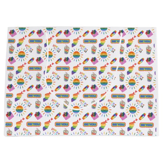 LGBTQ+ Prix Liebe ist Liebe Geschenktasche Große Geschenktüte (Vorderseite)