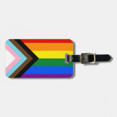 LGBTQ & Prix - RegenbogenProgress-Flag /Gepäckmark Gepäckanhänger (Vorderseite horizontal)
