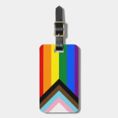 LGBTQ & Prix - RegenbogenProgress-Flag /Gepäckmark Gepäckanhänger (Vorderseite vertikal)