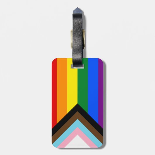 LGBTQ & Prix - RegenbogenProgress-Flag /Gepäckmark Gepäckanhänger (Rückseite vertikal)