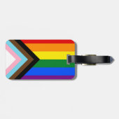 LGBTQ & Prix - RegenbogenProgress-Flag /Gepäckmark Gepäckanhänger (Rückseite horizontal)