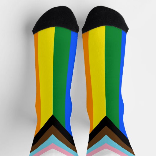 LGBTQ & Prix Socken - RegenbogenProgress-Flag (Oben)