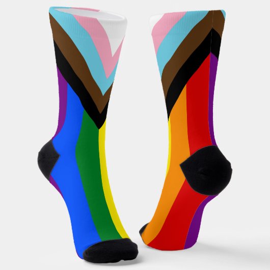 LGBTQ & Prix Socken - RegenbogenProgress-Flag (Gewinkelt)