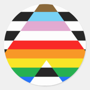 LGBTQ Progress Ally Stolzflagge Runder Aufkleber