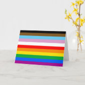 LGBTQ+ Progress-Flag-Streifen für die Weihnachtska Karte (Gelbe Blume)
