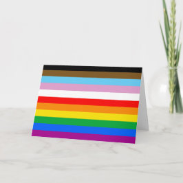 LGBTQ+ Progress-Flag-Streifen für die Weihnachtska Karte