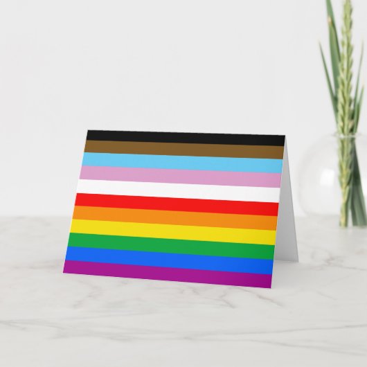 LGBTQ+ Progress-Flag-Streifen für die Weihnachtska Karte (Vorderseite)