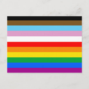 LGBTQ+ Progress-Flag- Streifen Postkarte