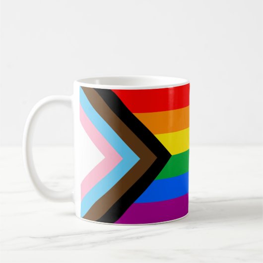 LGBTQ+ Progress-Flag-Tasse für Kaffee Kaffeetasse (Links)