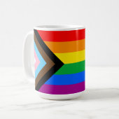 LGBTQ+ Progress-Flag-Tasse für Kaffee Kaffeetasse (Vorderseite Links)