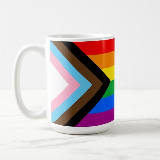 LGBTQ+ Progress-Flag-Tasse für Kaffee Kaffeetasse (Links)