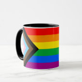 LGBTQ+ Progress-Flag-Tasse für Kaffee Tasse (Vorderseite Links)
