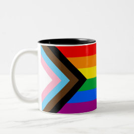 LGBTQ+ Progress-Flag-Tasse für Kaffee Zweifarbige Tasse