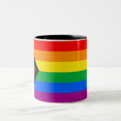 LGBTQ+ Progress-Flag-Tasse für Kaffee Zweifarbige Tasse (Mittel)