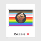 LGBTQ+ PROGRESS POC-Prix-Flag Aufkleber (Blatt)