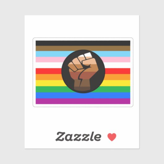 LGBTQ+ PROGRESS POC-Prix-Flag Aufkleber (Blatt)